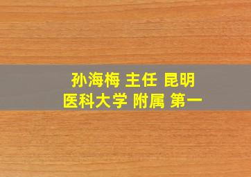 孙海梅 主任 昆明医科大学 附属 第一